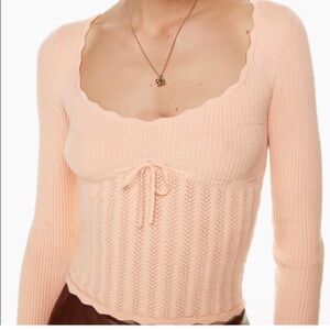 Aritzia Wilfred soloist sweater top in pink small